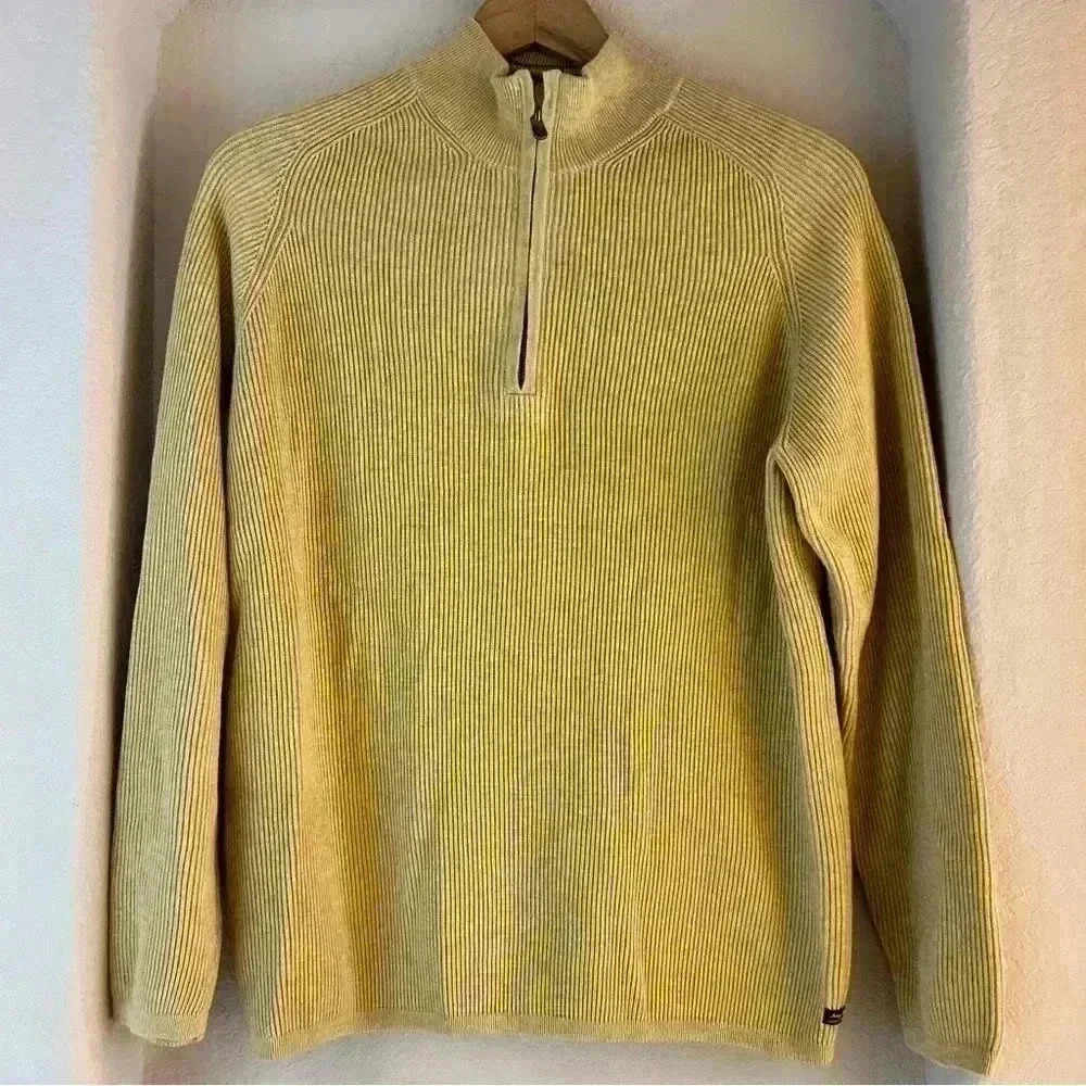 Indigo Palms 1/4 Zip Ribbed Sweater